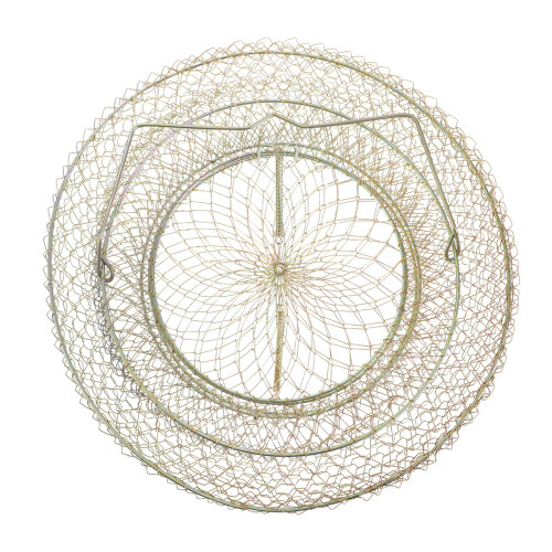 3Pcs Galvanized Iron Fish Basket Foldable Wire Net Durable Outdoor Use