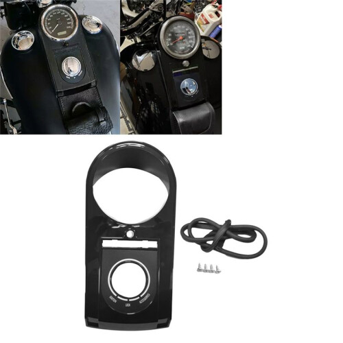 Motorcycle Dash Panel Cover for  Heritage Softail FXST Custom FXSTC 2000-2010 Black Speedometer  Cover 2