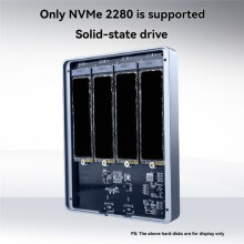 4 Disk M.2 NVMe SSD Enclosure with Cooing Fan 10Gbps USB 3.2 Gen 2 to NVMe M.2 M-Key SSD Case for 2280 NVMe SSD US PLUG