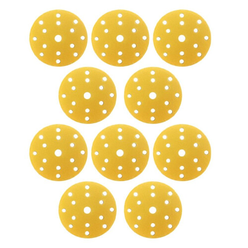 10 Peças 6 Polegadas 15 Furos Gancho e Disco de Lixa de Loop 150 mm Lixa Úmida e Seca 80 Grãos para Polimento Automático de Madeira de Carro
