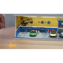 1/64 Diorama Car Garage Modelo de Iluminación LED City Car Showroom Escena para Miniaturas Vehículos Display Modelo Montado Parque