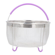 Diskmaskinssäker ångkorg, ångkorg i rostfritt stål, ångkorg för grönsaker, för 6 liter tryckkokare, justerbart handtag, design för