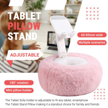 Einstellbar für  Kissenständer Leseunterstützung mit Fuzzy Bowl 360 Telefonhalter Fürs Bett Rosa