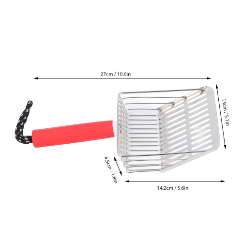 Red Cat Litter Scoop - Removable Handle, 304 SS 1
