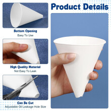 50 Pcs Paper Funnels for Motor Oil 6 Oz Engine Oil Funnel Paper Cone Funnel for Gas,Dispensers or Kitchen Filling Bottle