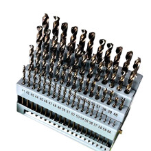 Industrial-Grade Full-Grinding Small Twist Drill 60PC High-Speed Steel Round Shank Number Drill Box
