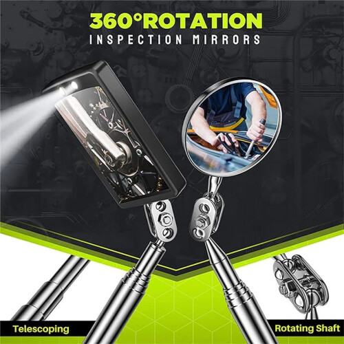 Telescoping Magnetic Pickup Tool Set-Extendable Magnet Flashlight with Inspection Mirror 2