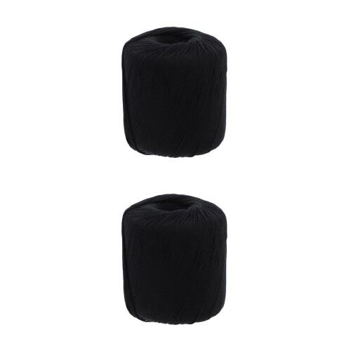 2Rolls Black Braided Cotton Rope Soft DIY Cord and Macrame String 2