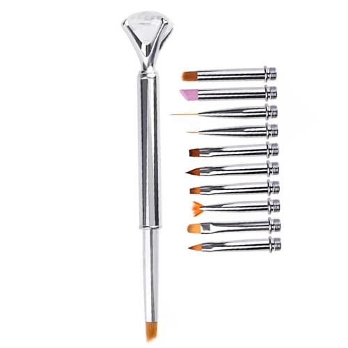 30Pièces Nail Art Argent Points Et Fleurs 2