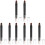 8Pièces Kit Yeux Brosse ABS Noir Professionnel Durable 4