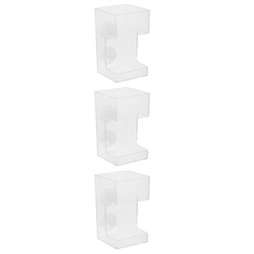 3Pièces Accessoire Nourrisseur Bac Transparent Avec Ventouses 2