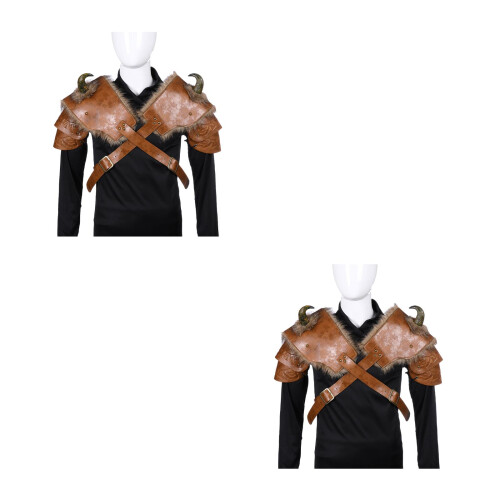 4Pièces Armure Épaules Pauldrons Cuir Costume DIY 2