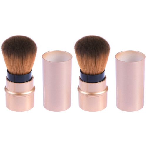 2Pièces Brosse Blush Et Poudre Rose Gold Précise Et Portable 1
