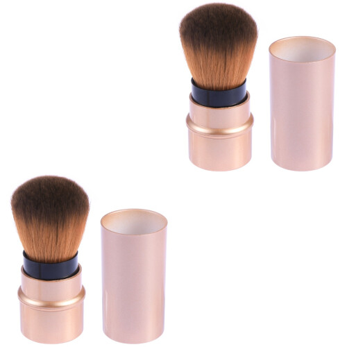 2Pièces Brosse Blush Et Poudre Rose Gold Précise Et Portable 2