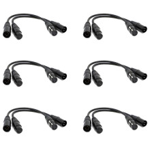 6X XLR Hane 3 Stift Till XLR Hona 5 Stift & XLR Hona 3 Stift Till XLR Hane 5 Stift Ljudkabel, för Mikrofon DMX Scenljus