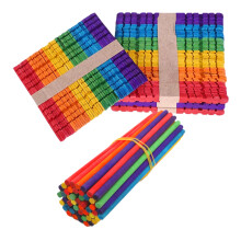 240Pièces Petits Bâtonnets Bois Colorés Pour Projets DIY Gâteaux
