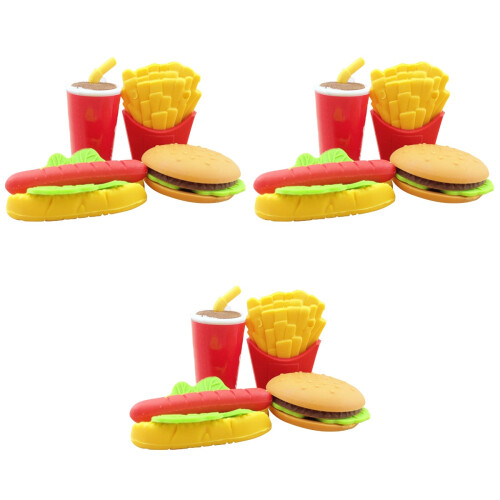 12Pcs Student Pencil Erasers Assorted Color Creative School Use 2
