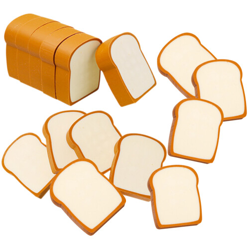 32Pcs Mini Toast Erasers Tpr Material Portable Pack