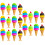 120Pcs Durable Cartoon Ice Cream Erasers Assorted Colors for Students 10