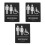 3Pièces Panneaux Wc Autoadhésifs En Noir Texte Braille 4