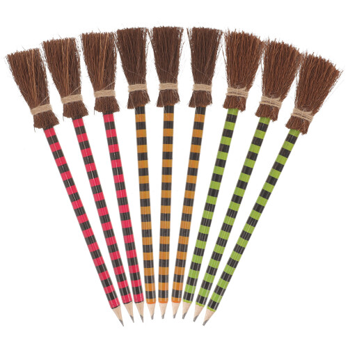 27Pièces Crayons Bois Thème Balai Colorés Pour Et 1