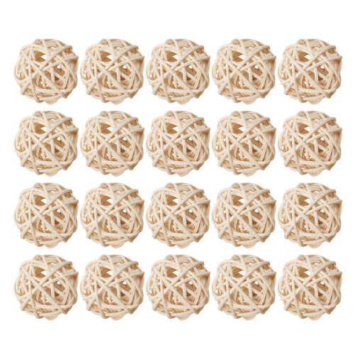 50Pièces Boules Décoratives En Rotin Beige Pour Artisanat Diffuseur