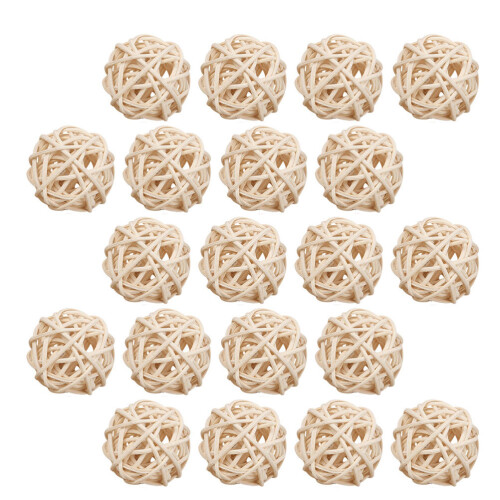 50Pièces Boules Décoratives En Rotin Beige Pour Artisanat Diffuseur 1