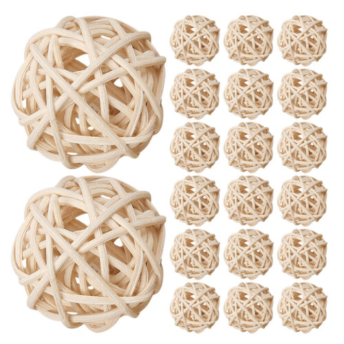 50Pièces Boules Décoratives En Rotin Beige Pour Artisanat Diffuseur 2