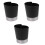 3Pcs Kitchen Utensil Organizer Black Plastic Stainless Steel 3