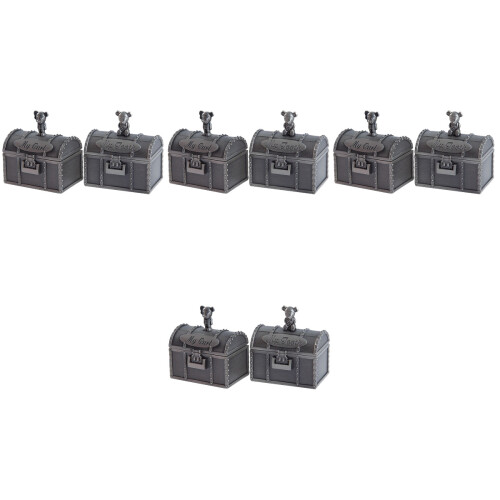 8Pcs Baby Teeth Keepsake Box Grey Alloy Sturdy Tooth Storage Holder 2