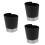 3Pcs Kitchen Utensil Organizer Black Plastic Stainless Steel 6
