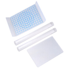 3Sets Sturdy Acrylic Clay Rollers and Sheets White Polymer Supplies
