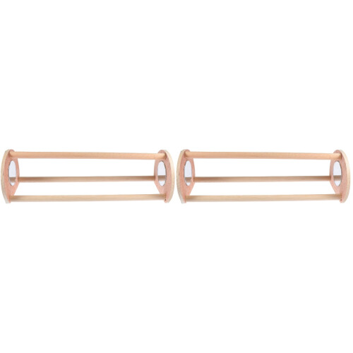 2Pcs Practical Light Brown Chicken Stand Polished Wood Bird Perch 1
