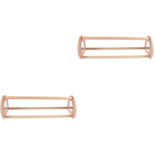 2Pcs Practical Light Brown Chicken Stand Polished Wood Bird Perch 2