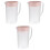 3Pièces Rose Pour Boissons Fraîches À 4