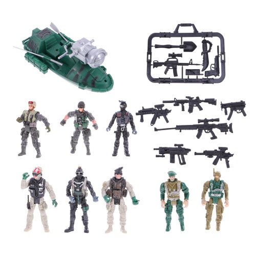 3Sets Assorted Color Lifelike Plastic Soldier Models Educational Toys