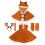 2Ensembles Costume Elk Polyester Pour Fête Cosplay 1
