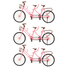 6Pcs Pink Simulation Bike Miniatures Durable Kids Toys and Ornaments