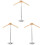 3Pièces Râtelier Vêtement Beige Bois Support T-Shirt Pulls 4