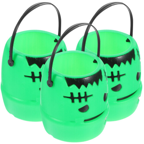 15Pièces Seaux Plastique Vert Halloween