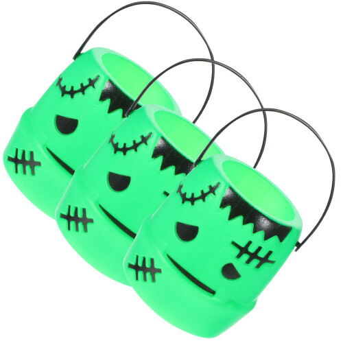 15Pièces Seaux Plastique Vert Halloween 2