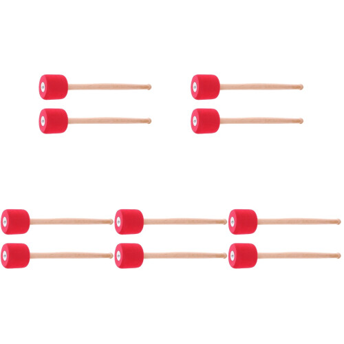 10Pcs Chic Red Percussion Drumsticks Safe Gentle Drum Accessories 1