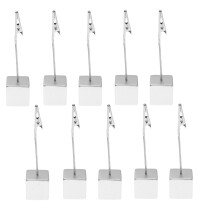 30Pcs Resin Cube Photo Memo Holder Silver Desk Clip for Wedding