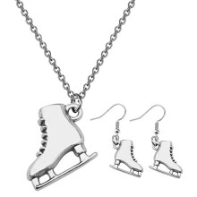 6Pièces Accessoires Mode Argentés Boucles Et Colliers Skating Fins