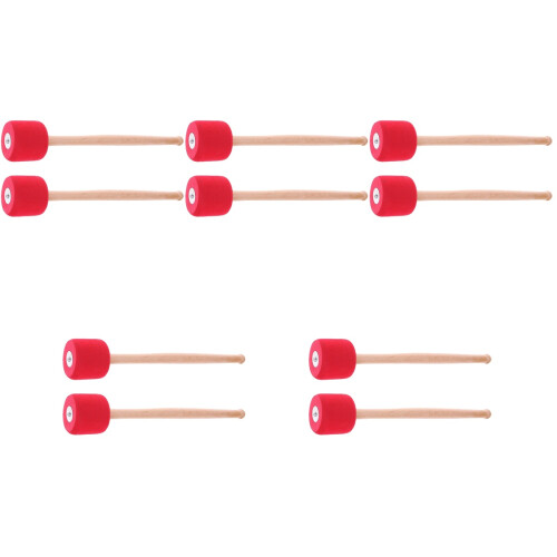 10Pcs Chic Red Percussion Drumsticks Safe Gentle Drum Accessories 2
