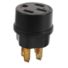 Heavy Duty Rv Power Adapter Plug Black for Camping and Motorhome