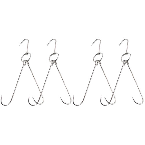 4Pcs Stainless Steel Meat Hooks Shaped Hooks Silver Rustproof 1