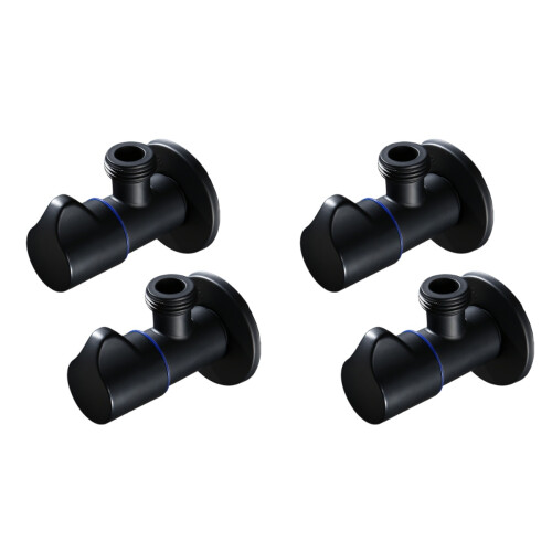4Pcs Brass Flow Control Valve Black Shut-Off for Shower Head Sprayer 1