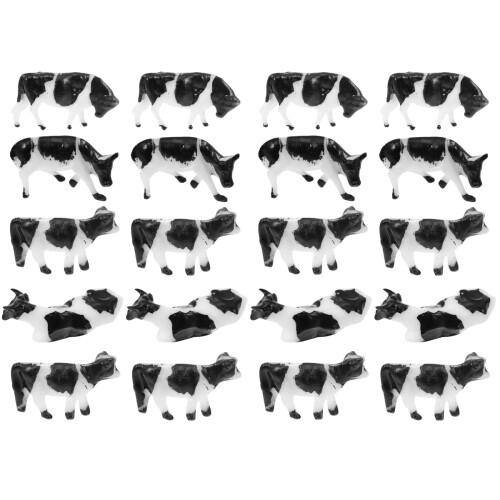 20Pcs Mini Black Cow Models for Educational Play and Home Decor 2