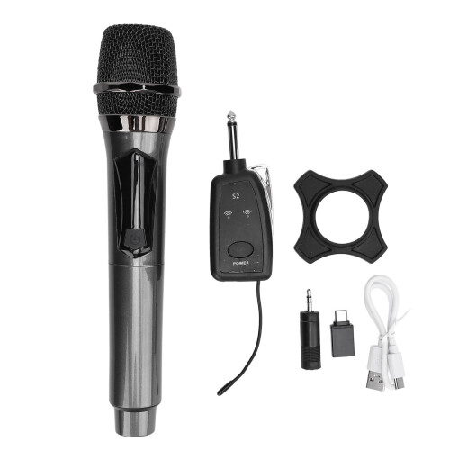 Microfono wireless a mano da 2,4G con ricevitore per canto, computer e PA 2
